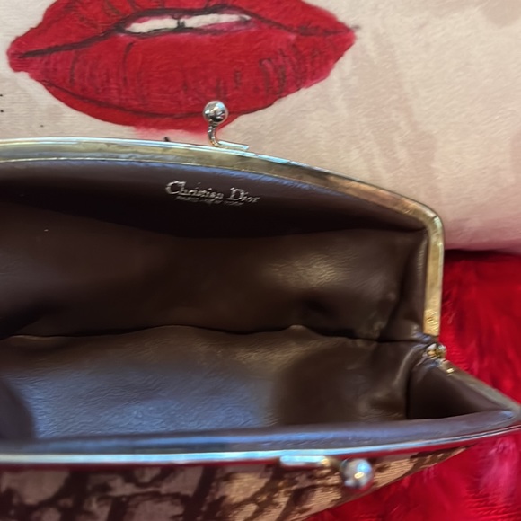 Rare Vtg Christian Dior 80’s Brown Trotter Monogram Small Clutch Bag - Picture 6 of 15